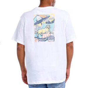 Men's IZOD Saltwater Graphic T-Shirt DOG on Beach Beers Sand Size M L XL XXL NWT